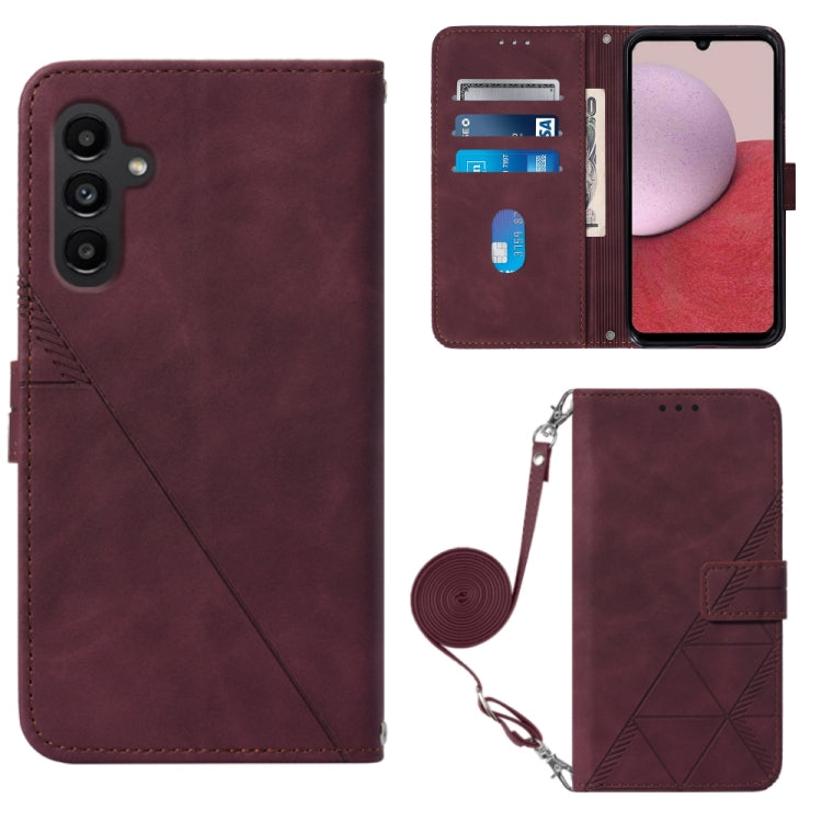 Crossbody 3D Embossed Flip Leather Phone Case, For ZTE ZMAX 11 Z6251, For Cubot Pocket, For Oukitel C31, For Tone E22, For Samsung Galaxy A14 5G, For Samsung Galaxy A22 5G JP Edition, For Samsung Galaxy A23E / A22E / A23S / A23 5G                      ...
