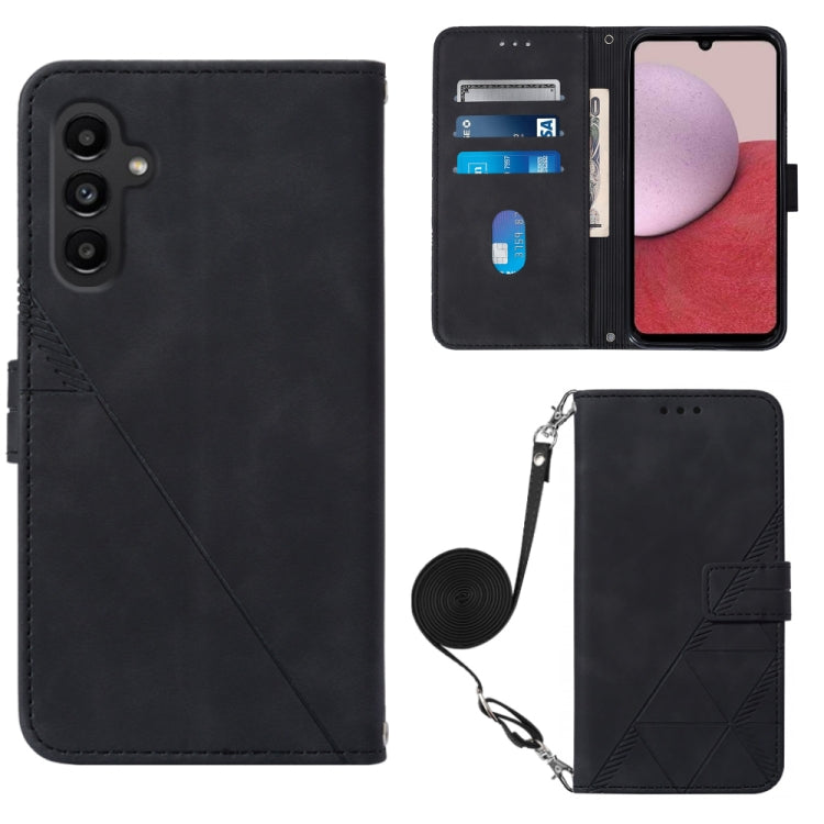 Crossbody 3D Embossed Flip Leather Phone Case, For ZTE ZMAX 11 Z6251, For Cubot Pocket, For Oukitel C31, For Tone E22, For Samsung Galaxy A14 5G, For Samsung Galaxy A22 5G JP Edition, For Samsung Galaxy A23E / A22E / A23S / A23 5G                      ...