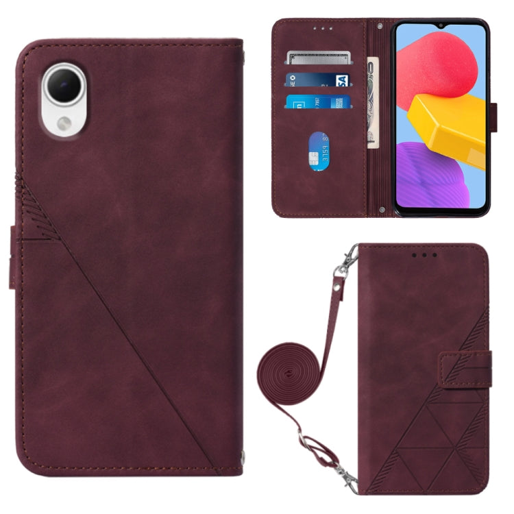 Crossbody 3D Embossed Flip Leather Phone Case, For ZTE ZMAX 11 Z6251, For Cubot Pocket, For Oukitel C31, For Tone E22, For Samsung Galaxy A14 5G, For Samsung Galaxy A22 5G JP Edition, For Samsung Galaxy A23E / A22E / A23S / A23 5G                      ...