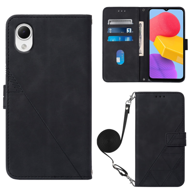 Crossbody 3D Embossed Flip Leather Phone Case, For ZTE ZMAX 11 Z6251, For Cubot Pocket, For Oukitel C31, For Tone E22, For Samsung Galaxy A14 5G, For Samsung Galaxy A22 5G JP Edition, For Samsung Galaxy A23E / A22E / A23S / A23 5G                      ...