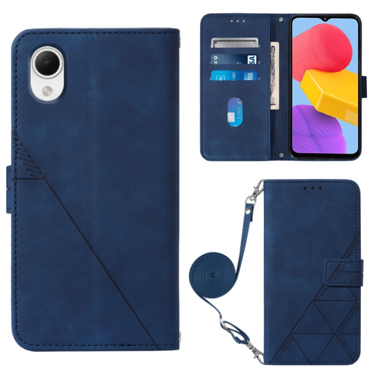 Crossbody 3D Embossed Flip Leather Phone Case, For ZTE ZMAX 11 Z6251, For Cubot Pocket, For Oukitel C31, For Tone E22, For Samsung Galaxy A14 5G, For Samsung Galaxy A22 5G JP Edition, For Samsung Galaxy A23E / A22E / A23S / A23 5G                      ...