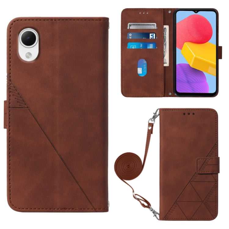 Crossbody 3D Embossed Flip Leather Phone Case, For ZTE ZMAX 11 Z6251, For Cubot Pocket, For Oukitel C31, For Tone E22, For Samsung Galaxy A14 5G, For Samsung Galaxy A22 5G JP Edition, For Samsung Galaxy A23E / A22E / A23S / A23 5G                      ...