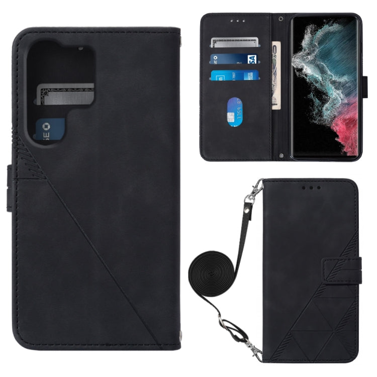Crossbody 3D Embossed Flip Leather Phone Case, For Samsung Galaxy S23+ 5G, For Samsung Galaxy S23 Ultra 5G, For Sharp Aquos R7 / P7, For Sharp Aquos V6 Plus / V6, For Sharp Aquos Sense7 Plus, For Sharp Aquos Sense7 SH-V48, For Xiaomi Civi 2            ...