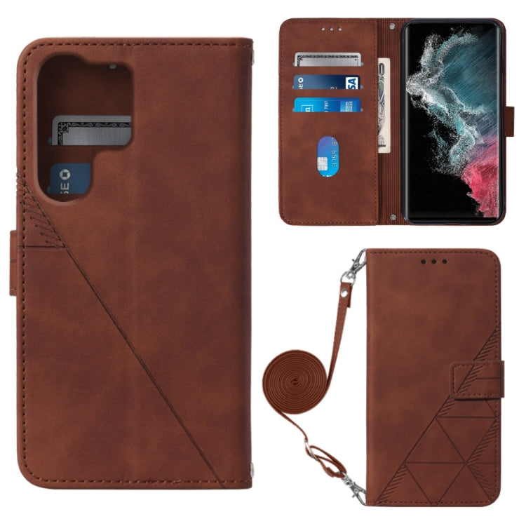 Crossbody 3D Embossed Flip Leather Phone Case, For Samsung Galaxy S23+ 5G, For Samsung Galaxy S23 Ultra 5G, For Sharp Aquos R7 / P7, For Sharp Aquos V6 Plus / V6, For Sharp Aquos Sense7 Plus, For Sharp Aquos Sense7 SH-V48, For Xiaomi Civi 2            ...