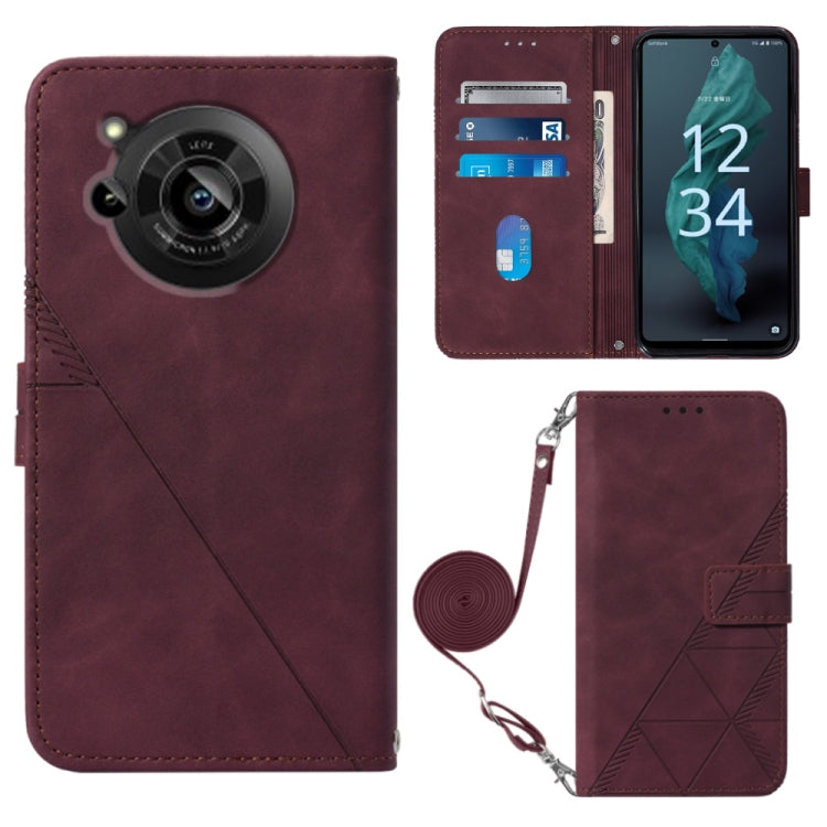 Crossbody 3D Embossed Flip Leather Phone Case, For Samsung Galaxy S23+ 5G, For Samsung Galaxy S23 Ultra 5G, For Sharp Aquos R7 / P7, For Sharp Aquos V6 Plus / V6, For Sharp Aquos Sense7 Plus, For Sharp Aquos Sense7 SH-V48, For Xiaomi Civi 2            ...
