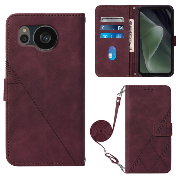Crossbody 3D Embossed Flip Leather Phone Case, For Samsung Galaxy S23+ 5G, For Samsung Galaxy S23 Ultra 5G, For Sharp Aquos R7 / P7, For Sharp Aquos V6 Plus / V6, For Sharp Aquos Sense7 Plus, For Sharp Aquos Sense7 SH-V48, For Xiaomi Civi 2            ...