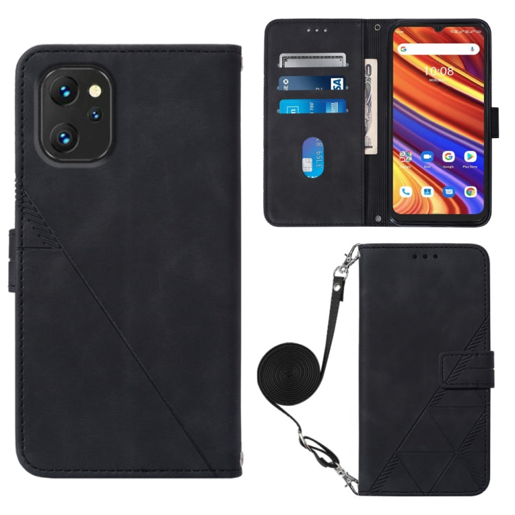 Crossbody 3D Embossed Flip Leather Phone Case, For UMIDIGI Power 7 / Power 7S