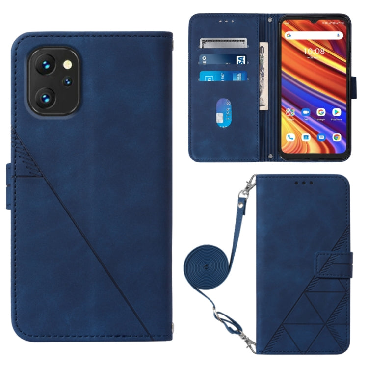 Crossbody 3D Embossed Flip Leather Phone Case, For UMIDIGI Power 7 / Power 7S