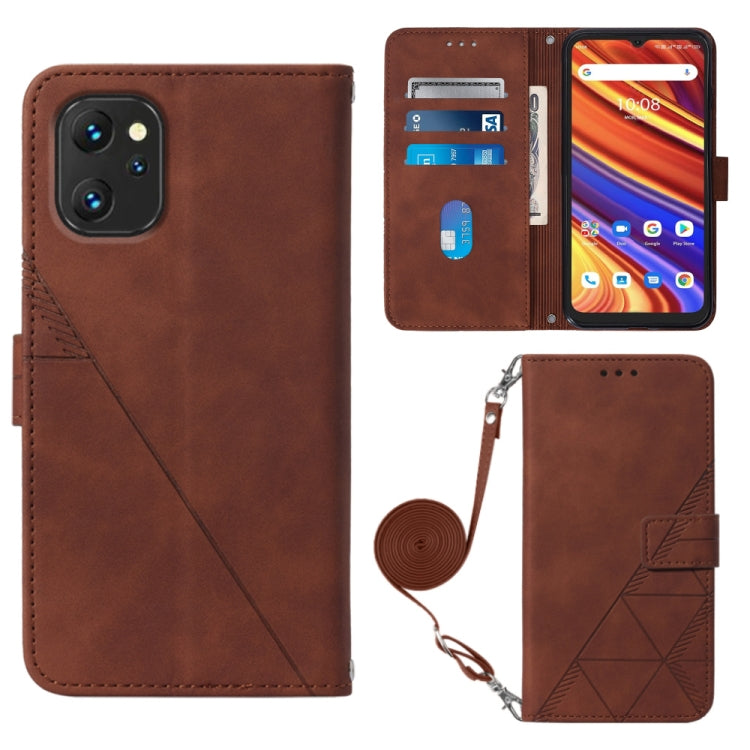 Crossbody 3D Embossed Flip Leather Phone Case, For UMIDIGI Power 7 / Power 7S