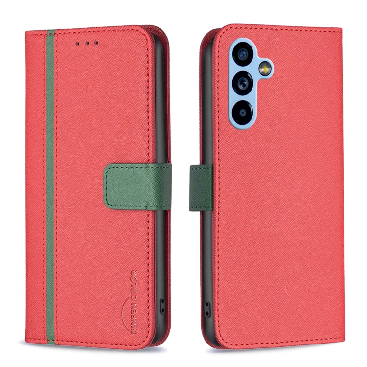 BF13 Color Matching Cross Texture Leather Phone Case, For Samsung Galaxy A54 5G