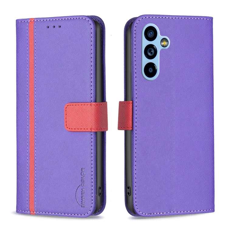 BF13 Color Matching Cross Texture Leather Phone Case, For Samsung Galaxy A54 5G