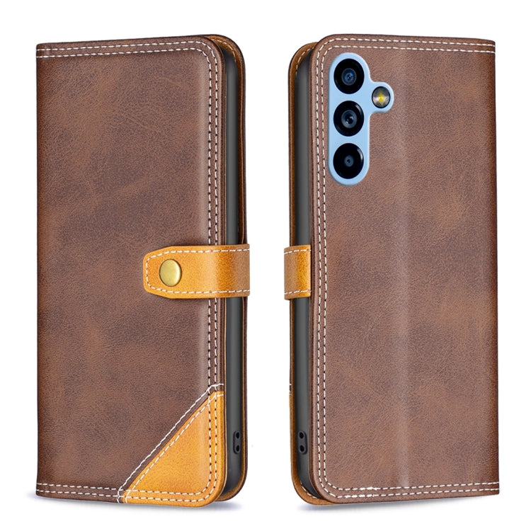 Color Matching Double Sewing Thread Leather Phone Case, For Samsung Galaxy A54 5G