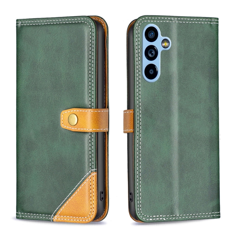Color Matching Double Sewing Thread Leather Phone Case, For Samsung Galaxy A54 5G