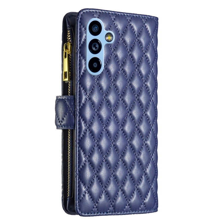 Diamond Lattice Zipper Wallet Leather Flip Phone Case, For Samsung Galaxy A54 5G