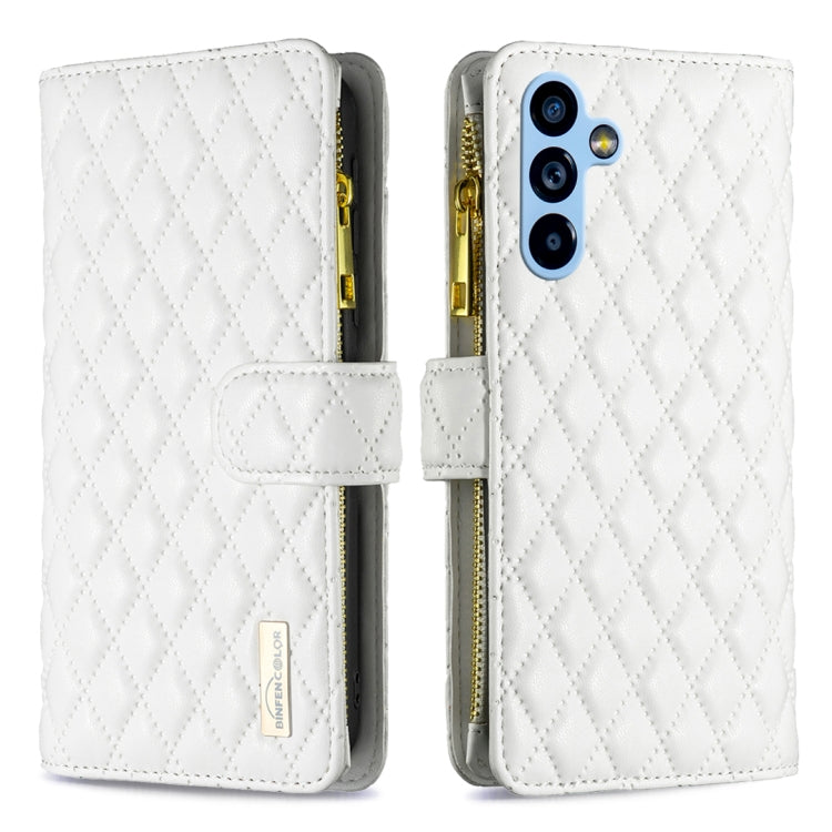 Diamond Lattice Zipper Wallet Leather Flip Phone Case, For Samsung Galaxy A54 5G