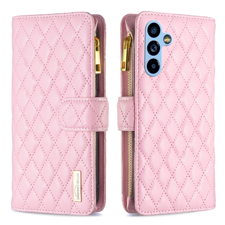 Diamond Lattice Zipper Wallet Leather Flip Phone Case, For Samsung Galaxy A54 5G