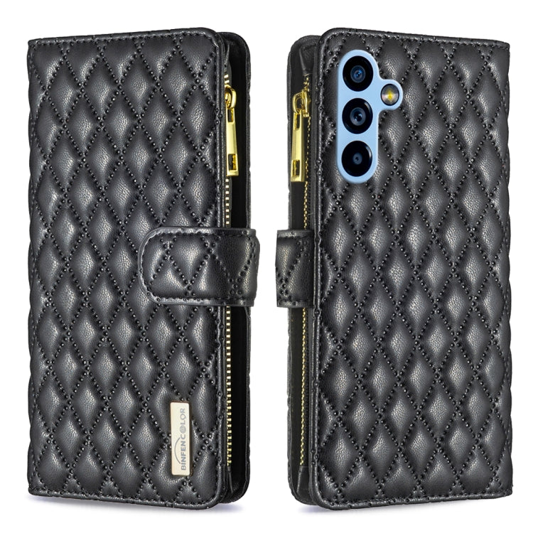 Diamond Lattice Zipper Wallet Leather Flip Phone Case, For Samsung Galaxy A54 5G