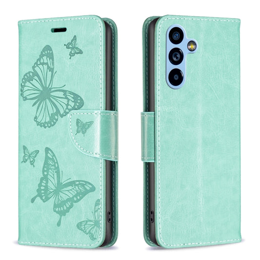 Embossing Two Butterflies Pattern Leather Case, For Samsung Galaxy A54 5G