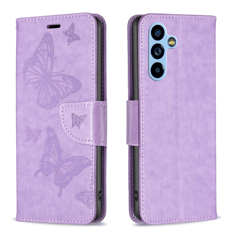Embossing Two Butterflies Pattern Leather Case, For Samsung Galaxy A54 5G