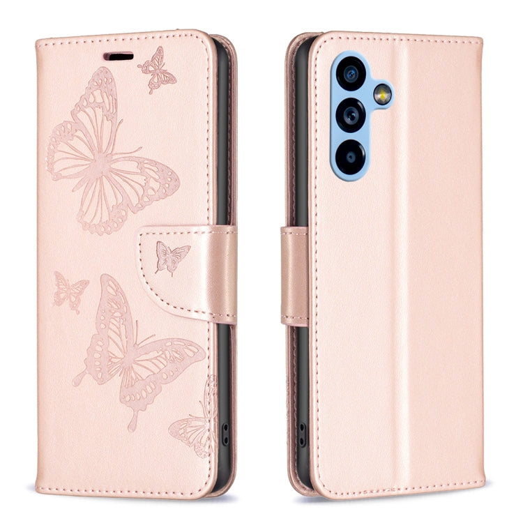 Embossing Two Butterflies Pattern Leather Case, For Samsung Galaxy A54 5G