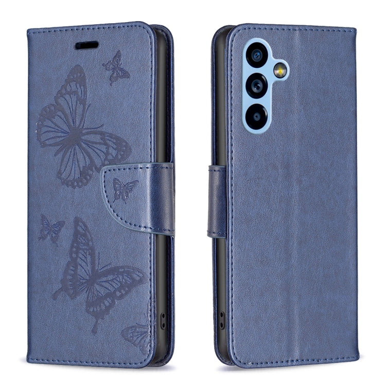 Embossing Two Butterflies Pattern Leather Case, For Samsung Galaxy A54 5G