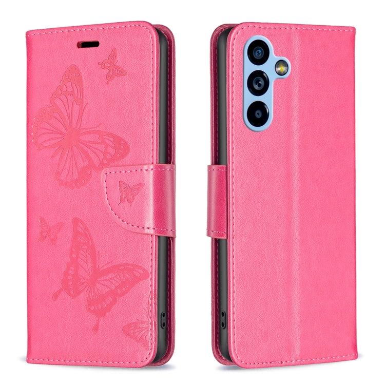 Embossing Two Butterflies Pattern Leather Case, For Samsung Galaxy A54 5G