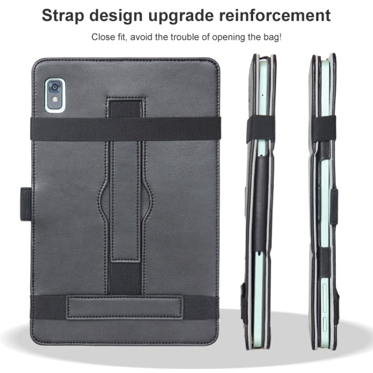 Detachable Horizontal Flip Leather Case with Holder & Bandage, For TCL 10 TabMax 4G