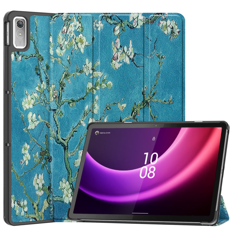 Custer Painted 3-Fold Holder Leather Smart Tablet Case, For Lenovo Tab P11 Gen 2