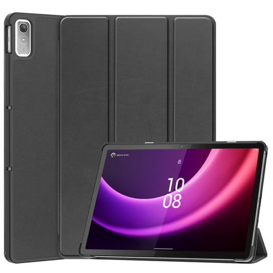 Custer Pure Color 3-Fold Holder Leather Smart Tablet Case, For Lenovo Tab P11 Gen 2