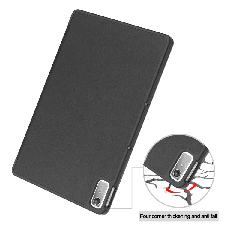 Custer Pure Color 3-Fold Holder Leather Smart Tablet Case, For Lenovo Tab P11 Gen 2