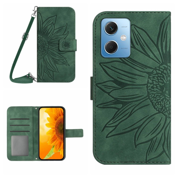 Skin Feel Sun Flower Pattern Flip Leather Phone Case with Lanyard, For Xiaomi Redmi 11 Prime 4G, For Xiaomi Redmi 11 Prime 5G, For Xiaomi Redmi Note 12 China, For Xiaomi Redmi Note 12 Pro 5G China
