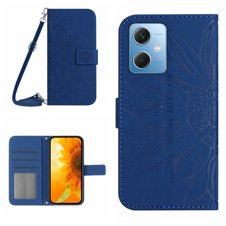 Skin Feel Sun Flower Pattern Flip Leather Phone Case with Lanyard, For Xiaomi Redmi 11 Prime 4G, For Xiaomi Redmi 11 Prime 5G, For Xiaomi Redmi Note 12 China, For Xiaomi Redmi Note 12 Pro 5G China