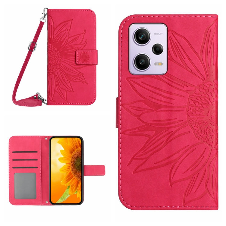 Skin Feel Sun Flower Pattern Flip Leather Phone Case with Lanyard, For Xiaomi Redmi Note 12 Pro+ China / Global / Note 12 Explorer, For Samsung Galaxy A54 5G