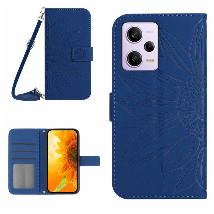 Skin Feel Sun Flower Pattern Flip Leather Phone Case with Lanyard, For Xiaomi Redmi Note 12 Pro+ China / Global / Note 12 Explorer, For Samsung Galaxy A54 5G
