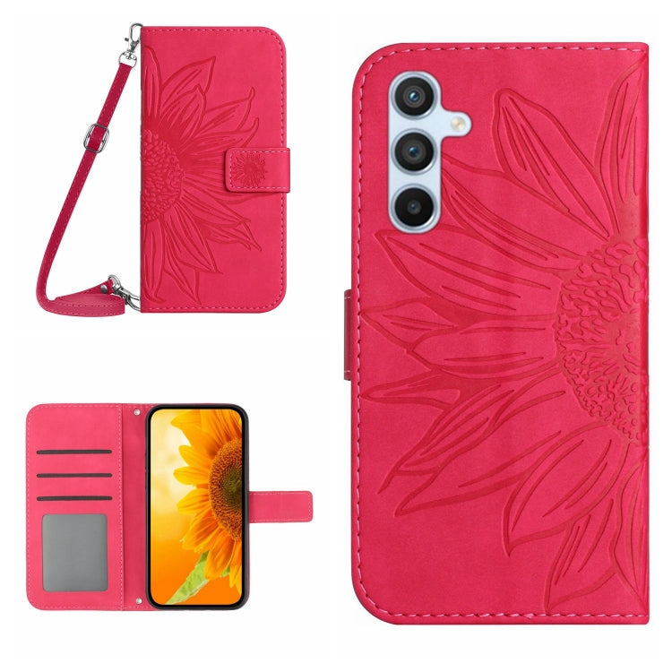 Skin Feel Sun Flower Pattern Flip Leather Phone Case with Lanyard, For Xiaomi Redmi Note 12 Pro+ China / Global / Note 12 Explorer, For Samsung Galaxy A54 5G