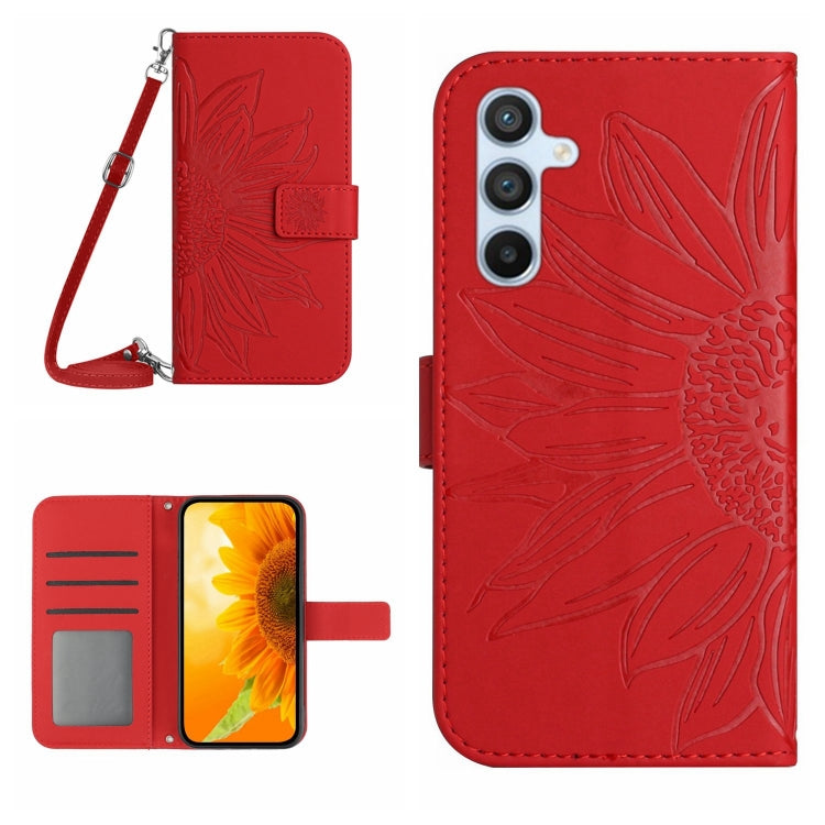 Skin Feel Sun Flower Pattern Flip Leather Phone Case with Lanyard, For Xiaomi Redmi Note 12 Pro+ China / Global / Note 12 Explorer, For Samsung Galaxy A54 5G
