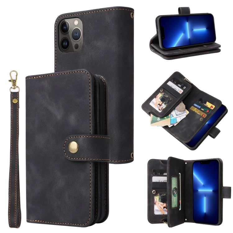 Multifunctional Card Slot Zipper Wallet Flip Leather Phone Case, For iPhone 13 Pro, For iPhone 13 Pro Max, For iPhone 14 Pro Max, For iPhone 14 Pro, For iPhone 14 Plus, For iPhone 14