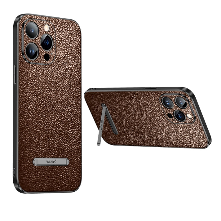 SULADA Invisible Bracket Leather Back Cover Phone Case, For iPhone 14, For iPhone 14 Plus, For iPhone 14 Pro, For iPhone 14 Pro Max, For iPhone 13, For iPhone 13 Pro, For iPhone 13 Pro Max
