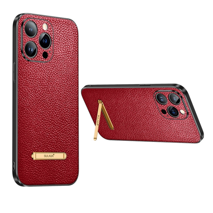 SULADA Invisible Bracket Leather Back Cover Phone Case, For iPhone 14, For iPhone 14 Plus, For iPhone 14 Pro, For iPhone 14 Pro Max, For iPhone 13, For iPhone 13 Pro, For iPhone 13 Pro Max