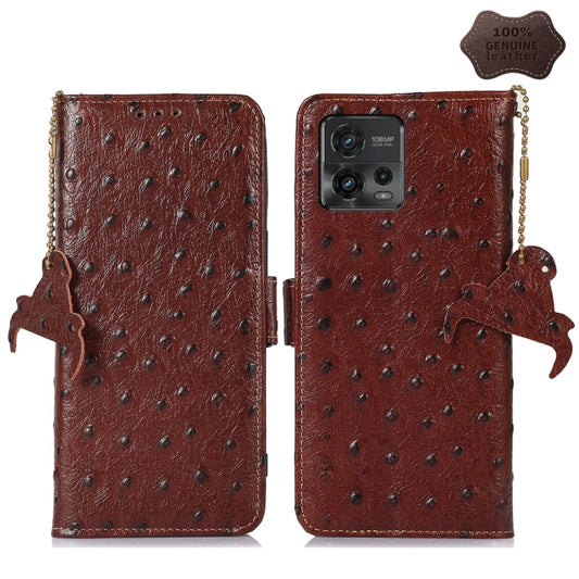 Ostrich Pattern Genuine Leather RFID Phone Case, For Motorola Moto G72 4G, For Samsung Galaxy A04e, For Samsung Galaxy A54 5G, For Xiaomi 13