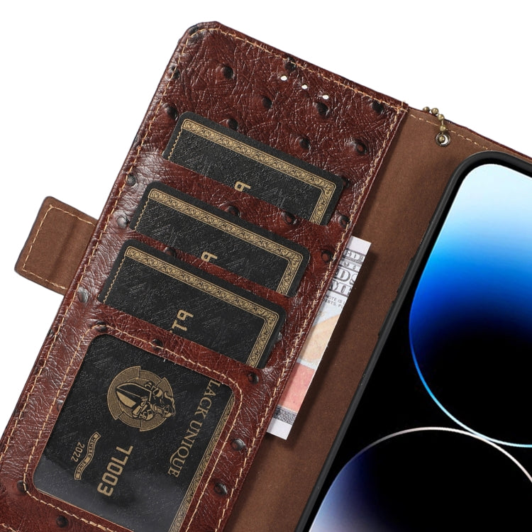 Ostrich Pattern Genuine Leather RFID Phone Case, For Motorola Moto G72 4G, For Samsung Galaxy A04e, For Samsung Galaxy A54 5G, For Xiaomi 13