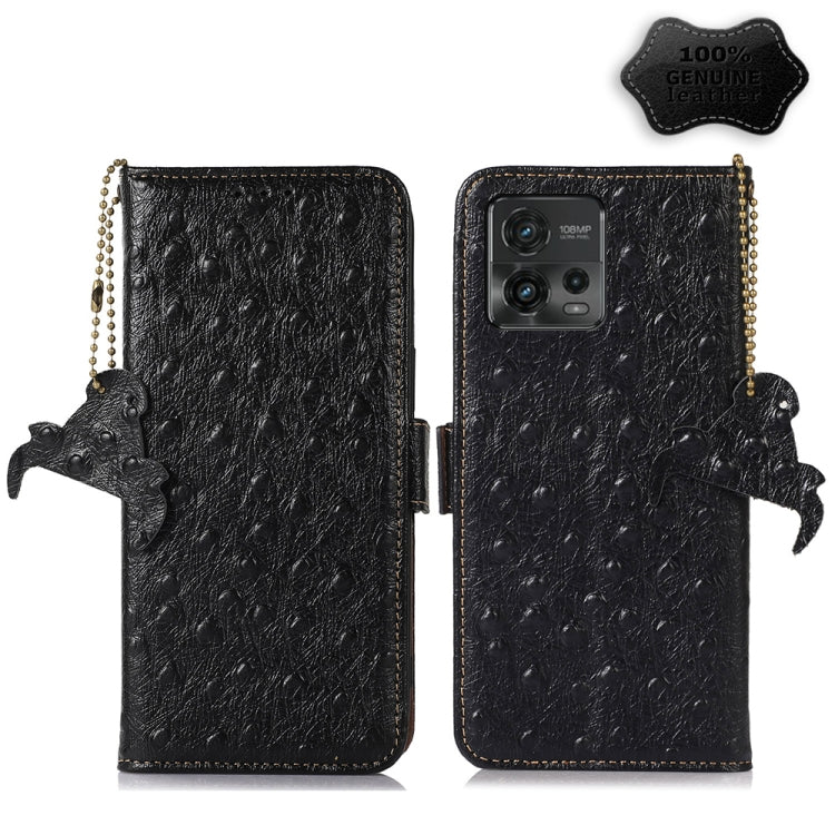 Ostrich Pattern Genuine Leather RFID Phone Case, For Motorola Moto G72 4G, For Samsung Galaxy A04e, For Samsung Galaxy A54 5G, For Xiaomi 13