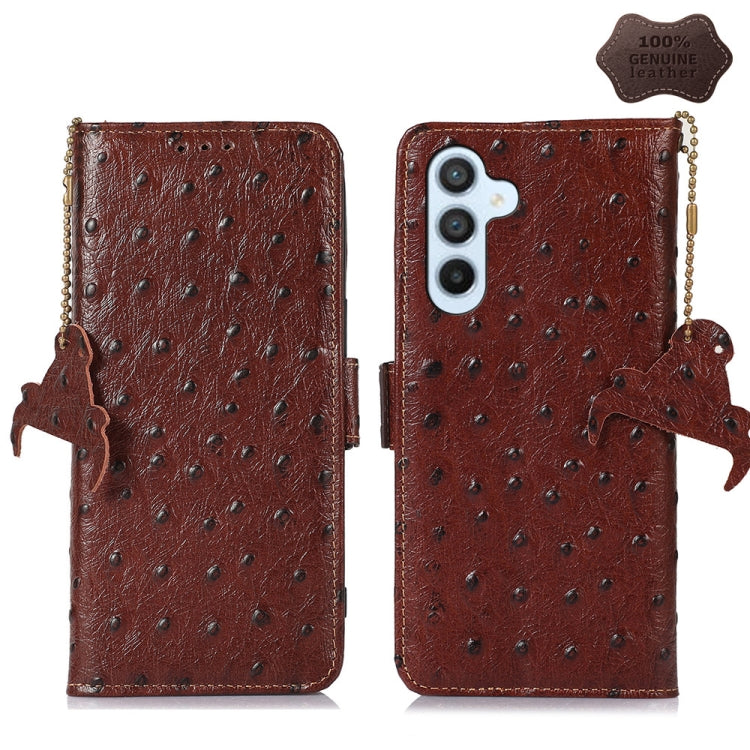 Ostrich Pattern Genuine Leather RFID Phone Case, For Motorola Moto G72 4G, For Samsung Galaxy A04e, For Samsung Galaxy A54 5G, For Xiaomi 13