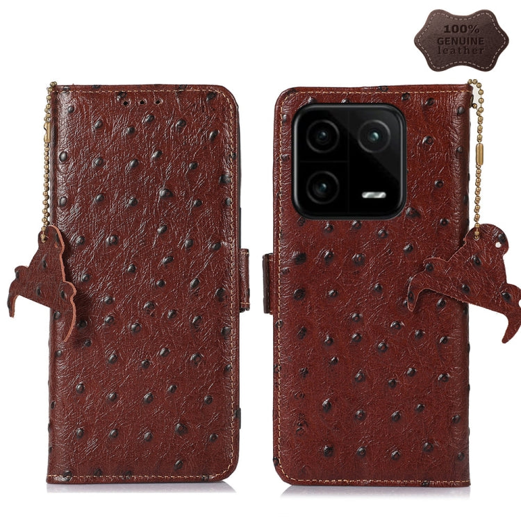 Ostrich Pattern Genuine Leather RFID Phone Case, For Motorola Moto G72 4G, For Samsung Galaxy A04e, For Samsung Galaxy A54 5G, For Xiaomi 13
