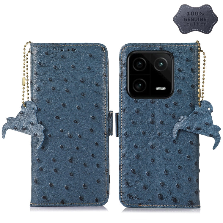 Ostrich Pattern Genuine Leather RFID Phone Case, For Motorola Moto G72 4G, For Samsung Galaxy A04e, For Samsung Galaxy A54 5G, For Xiaomi 13