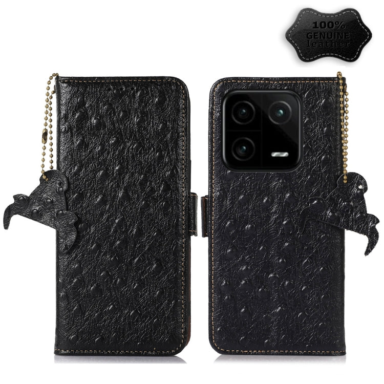 Ostrich Pattern Genuine Leather RFID Phone Case, For Motorola Moto G72 4G, For Samsung Galaxy A04e, For Samsung Galaxy A54 5G, For Xiaomi 13