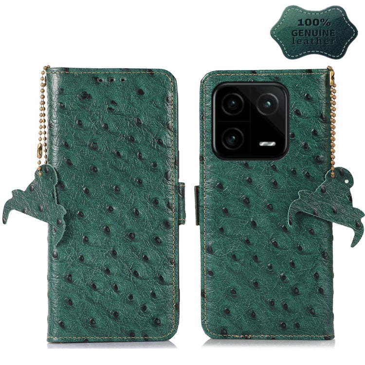 Ostrich Pattern Genuine Leather RFID Phone Case, For Motorola Moto G72 4G, For Samsung Galaxy A04e, For Samsung Galaxy A54 5G, For Xiaomi 13