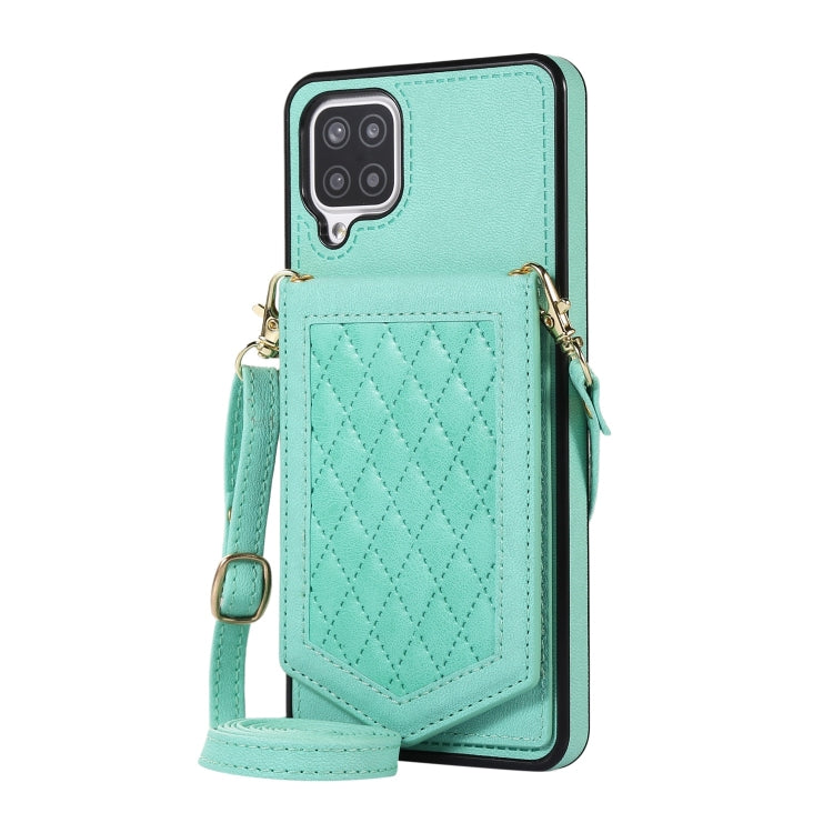 Rhombic Texture RFID Phone Case with Lanyard & Mirror, For Samsung Galaxy A12 5G, For Samsung Galaxy A13 5G / 4G, For Samsung Galaxy A51 4G, For Samsung Galaxy A52 5G / 4G / A52s, For Samsung Galaxy A53 5G, For Samsung Galaxy Z Flip4 5G                ...
