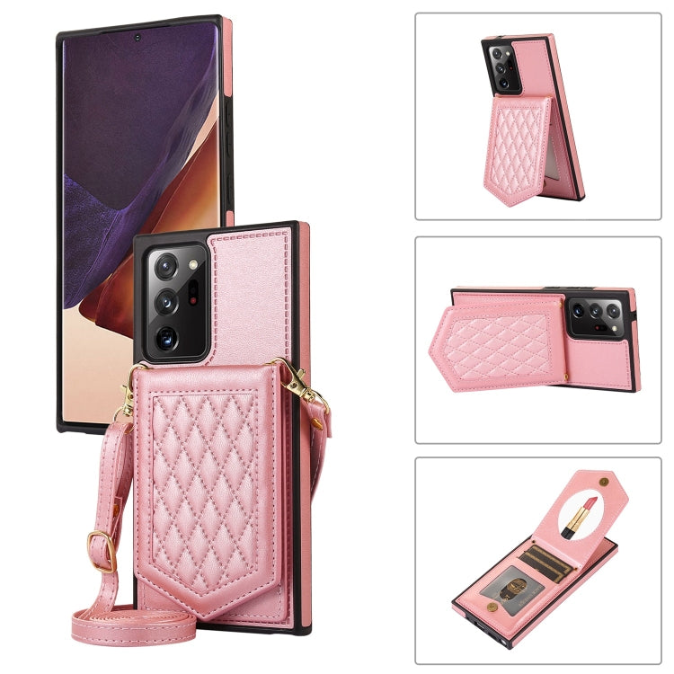 Rhombic Texture RFID Phone Case with Lanyard & Mirror, For Samsung Galaxy A12 5G, For Samsung Galaxy A13 5G / 4G, For Samsung Galaxy A51 4G, For Samsung Galaxy A52 5G / 4G / A52s, For Samsung Galaxy A53 5G, For Samsung Galaxy Z Flip4 5G                ...