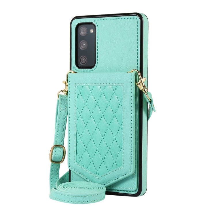 Rhombic Texture RFID Phone Case with Lanyard & Mirror, For Samsung Galaxy S20+, For Samsung Galaxy S20 FE, For Samsung Galaxy S21 Ultra 5G, For Samsung Galaxy S22+ 5G, For Samsung Galaxy S22 5G, For Samsung Galaxy S21 5G, For Samsung Galaxy S21+ 5G    ...
